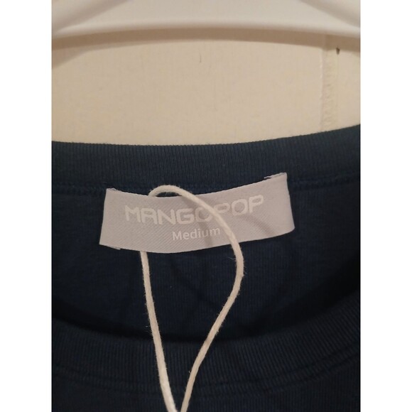 MangoPop Bodysuit Navy Blue Long Sleeve Crew Neck Size Medium Brand New - Picture 2 of 4